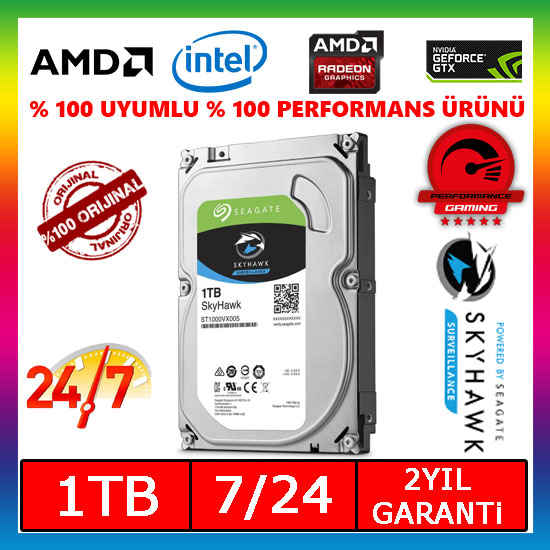 Seagate 3.5" 1 TB Skyhawk ST1000VX005 SATA 3.0 5900 RPM Hard Disk Seagate 3.5" 1 TB Skyhawk ST1000VX005 SATA 3.0 5900 RPM Hard Disk